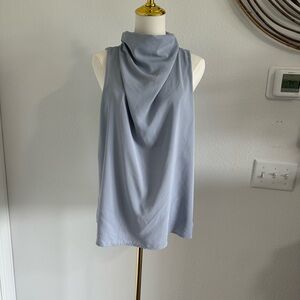 Elegant Gray Sleeveless Cowl Neck Top